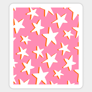 Pink and Orange Star Celestial Pattern Sticker